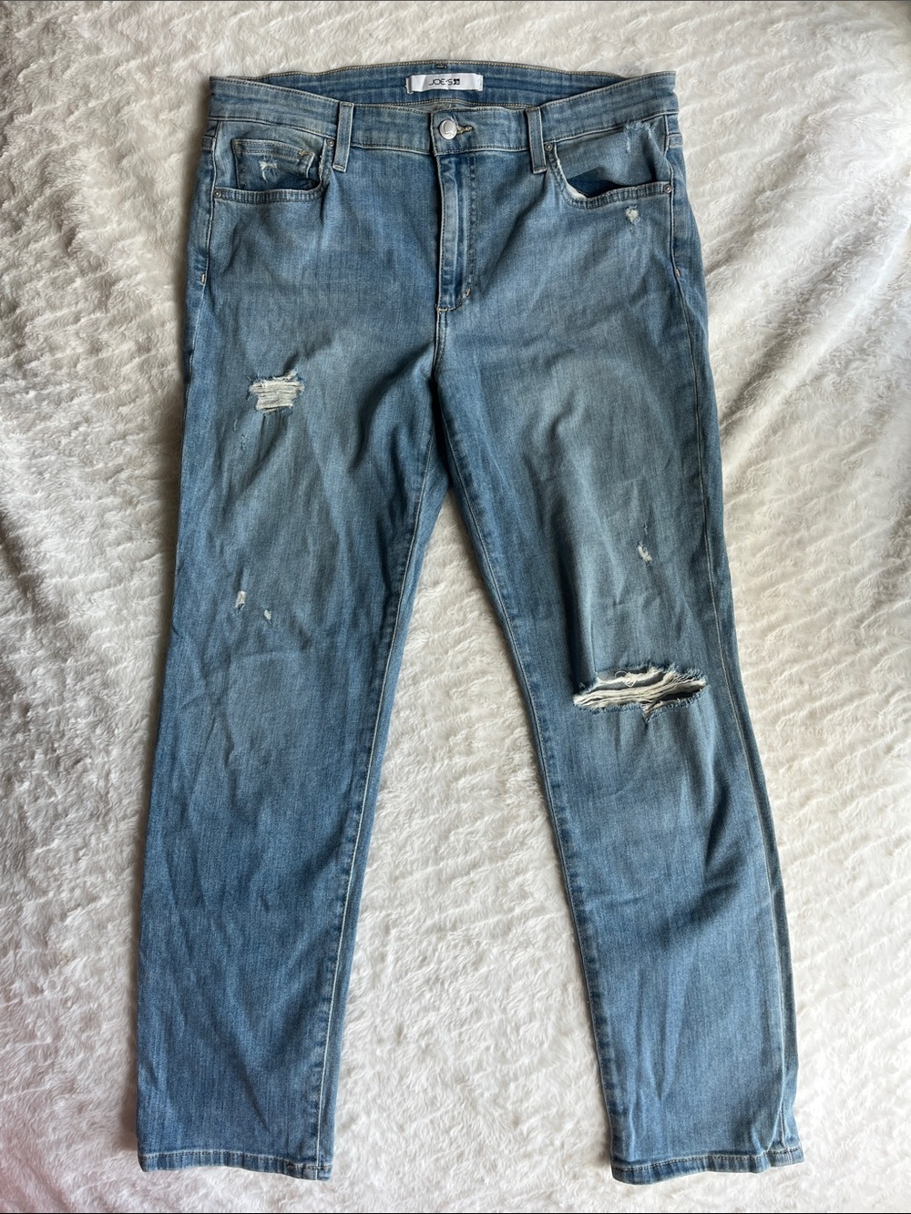 Joe's Jeans women’s boyfriend Slim Straight Light Blue Distressed Denim